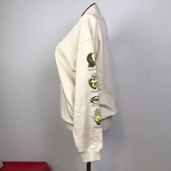 Jake Foreman Elements As Consciou Sweatshirt Women’s Size M Color Beige Pullover - Picture 4 of 16